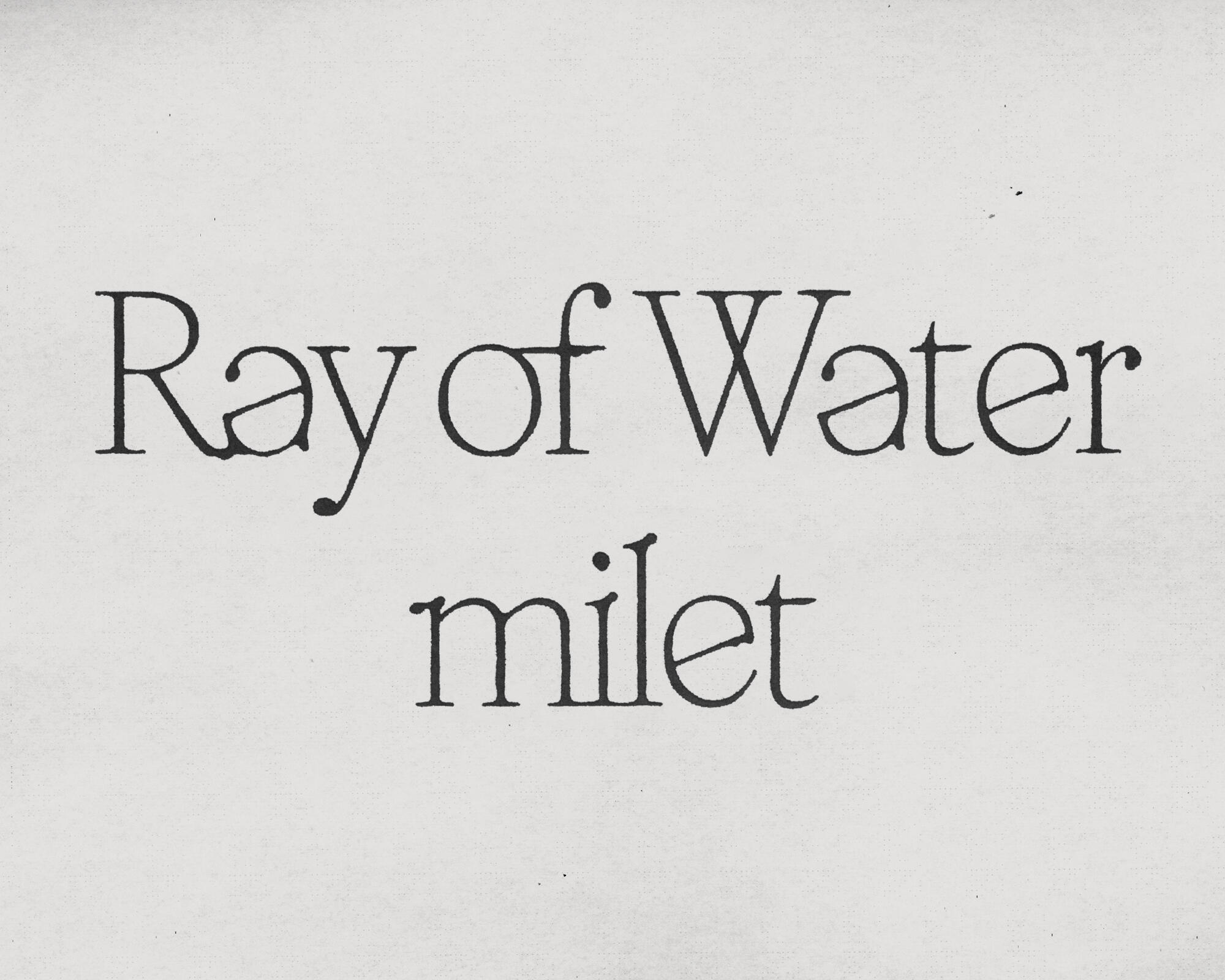 Ray of Water Logo